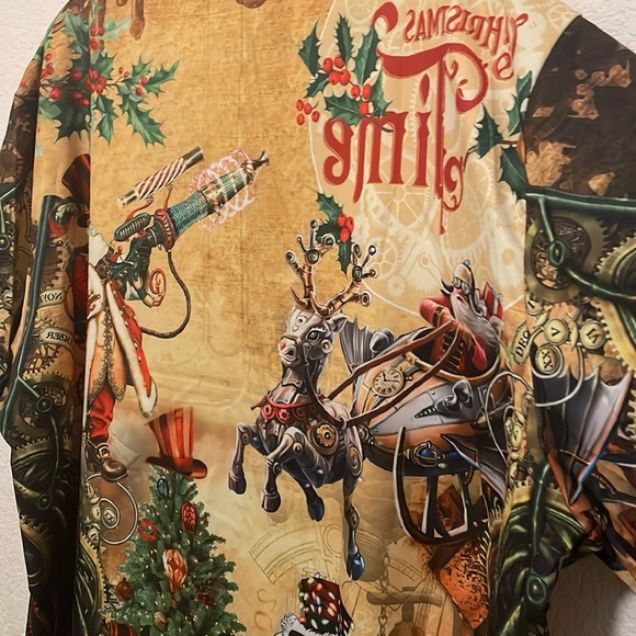 NWT Hawalili short sleeve button down Cool Santa Xmas/Holiday shirt, size 2XL - Picture 9 of 14